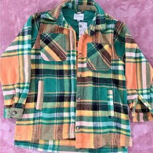 Stoosh Vibrant Plaid Jacket in Green and Orange